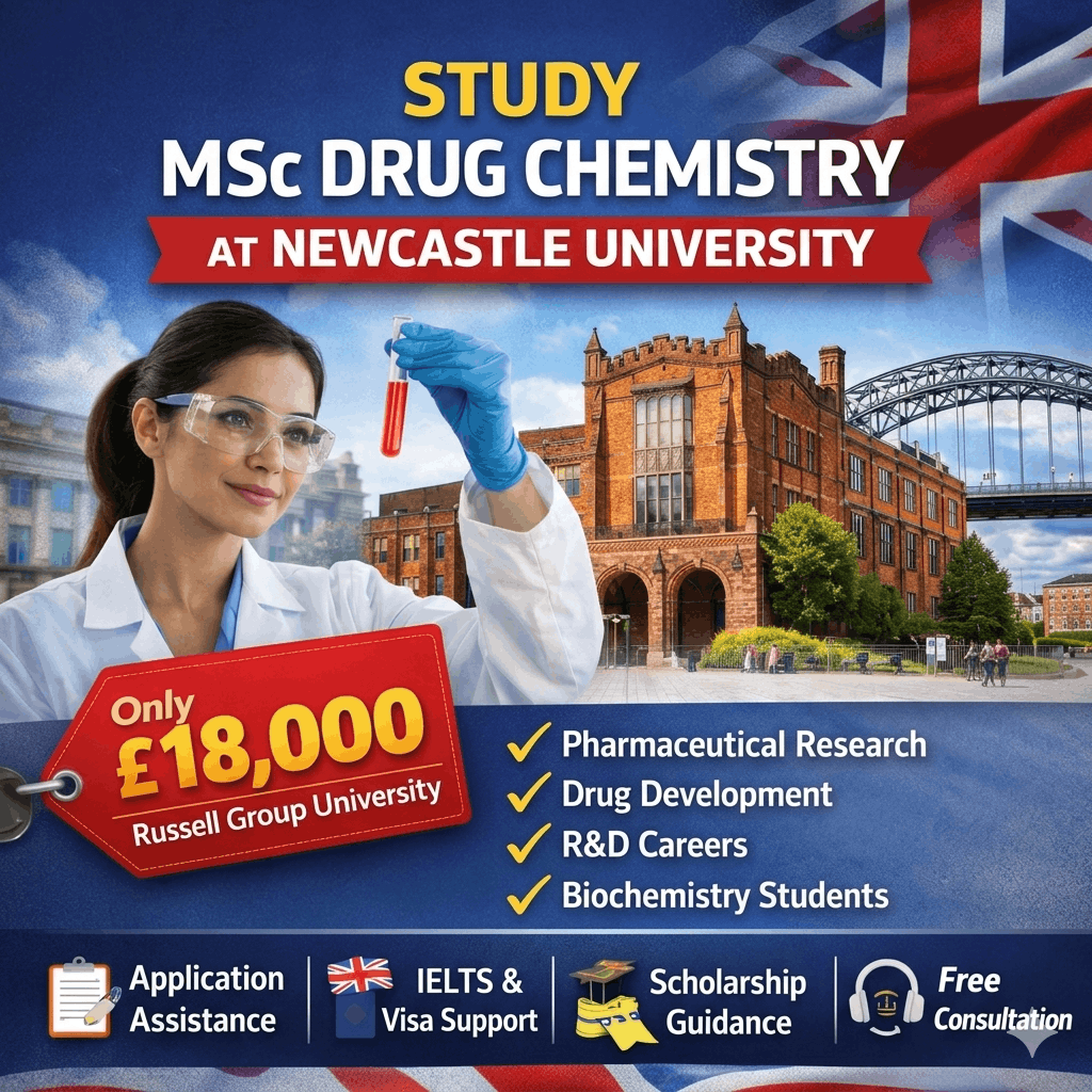 Study MSc Drug Chemistry at Newcastle University for Just £18,000